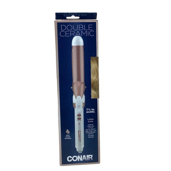 Conair Other - Conair Double Ceramic Curling Wand 1 1/4" Barrel Loose Curls Instant Heat Up NEW